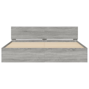 Πλαίσιο Κρεβατιού με Κεφαλάρι/LED Γκρι Sonoma 180x200 εκ.