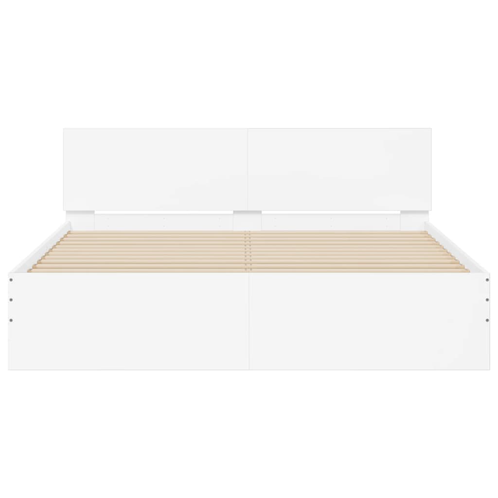Πλαίσιο Κρεβατιού με Κεφαλάρι/LED Λευκό 160x200 εκ.