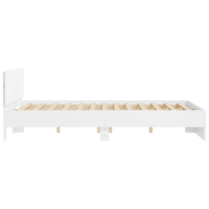 Πλαίσιο Κρεβατιού με Κεφαλάρι/LED Λευκό 160x200 εκ.