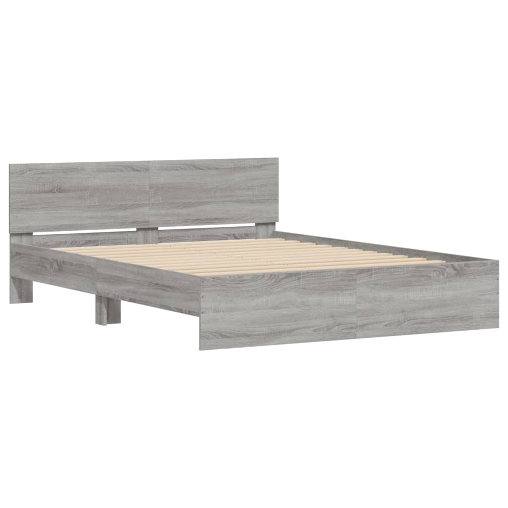 Πλαίσιο Κρεβατιού με Κεφαλάρι/LED Γκρι Sonoma 160x200 εκ.