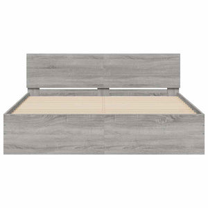 Πλαίσιο Κρεβατιού με Κεφαλάρι/LED Γκρι Sonoma 160x200 εκ.