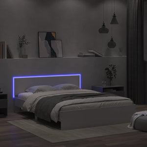 Πλαίσιο Κρεβατιού με Κεφαλάρι/LED Λευκό 150 x 200 εκ