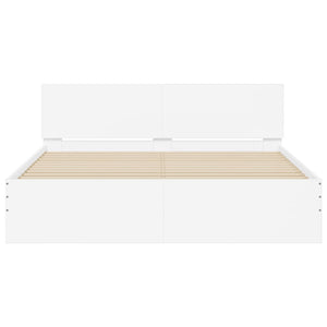 Πλαίσιο Κρεβατιού με Κεφαλάρι/LED Λευκό 150 x 200 εκ