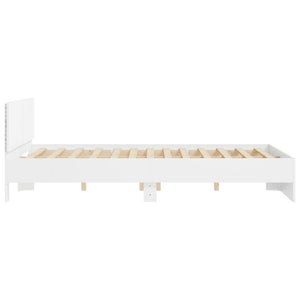 Πλαίσιο Κρεβατιού με Κεφαλάρι/LED Λευκό 150 x 200 εκ