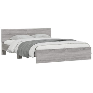 Πλαίσιο Κρεβατιού με Κεφαλάρι/LED Γκρι Sonoma 150x200 εκ.