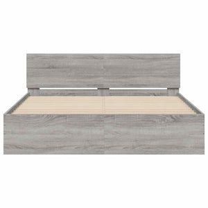 Πλαίσιο Κρεβατιού με Κεφαλάρι/LED Γκρι Sonoma 150x200 εκ.