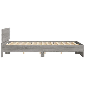 Πλαίσιο Κρεβατιού με Κεφαλάρι/LED Γκρι Sonoma 150x200 εκ.