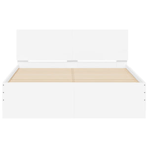 Πλαίσιο Κρεβατιού με Κεφαλάρι και LED Λευκό 120 x 200 εκ.