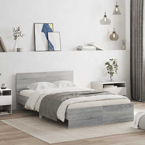 Πλαίσιο Κρεβατιού με Κεφαλάρι/LED Γκρι Sonoma 120x200 εκ.