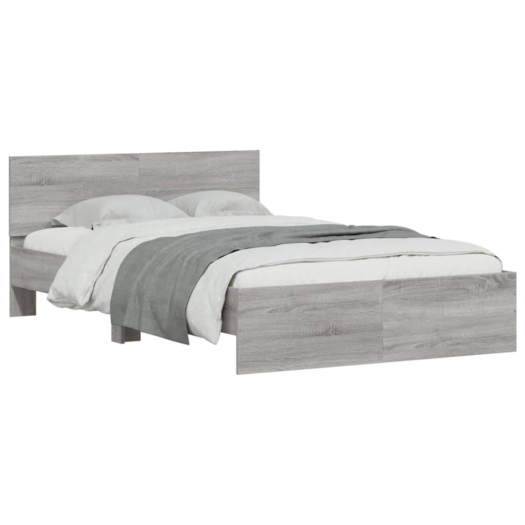 Πλαίσιο Κρεβατιού με Κεφαλάρι/LED Γκρι Sonoma 120x200 εκ.