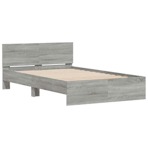 Πλαίσιο Κρεβατιού με Κεφαλάρι/LED Γκρι Sonoma 120x200 εκ.