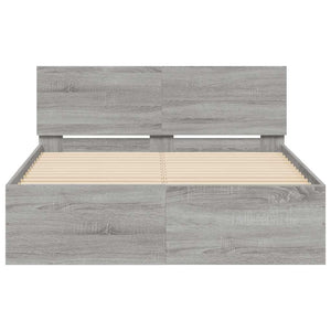 Πλαίσιο Κρεβατιού με Κεφαλάρι/LED Γκρι Sonoma 120x200 εκ.