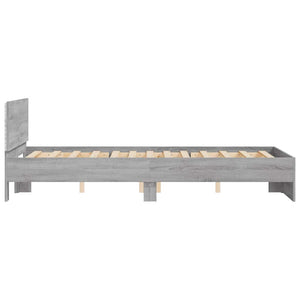 Πλαίσιο Κρεβατιού με Κεφαλάρι/LED Γκρι Sonoma 120x200 εκ.