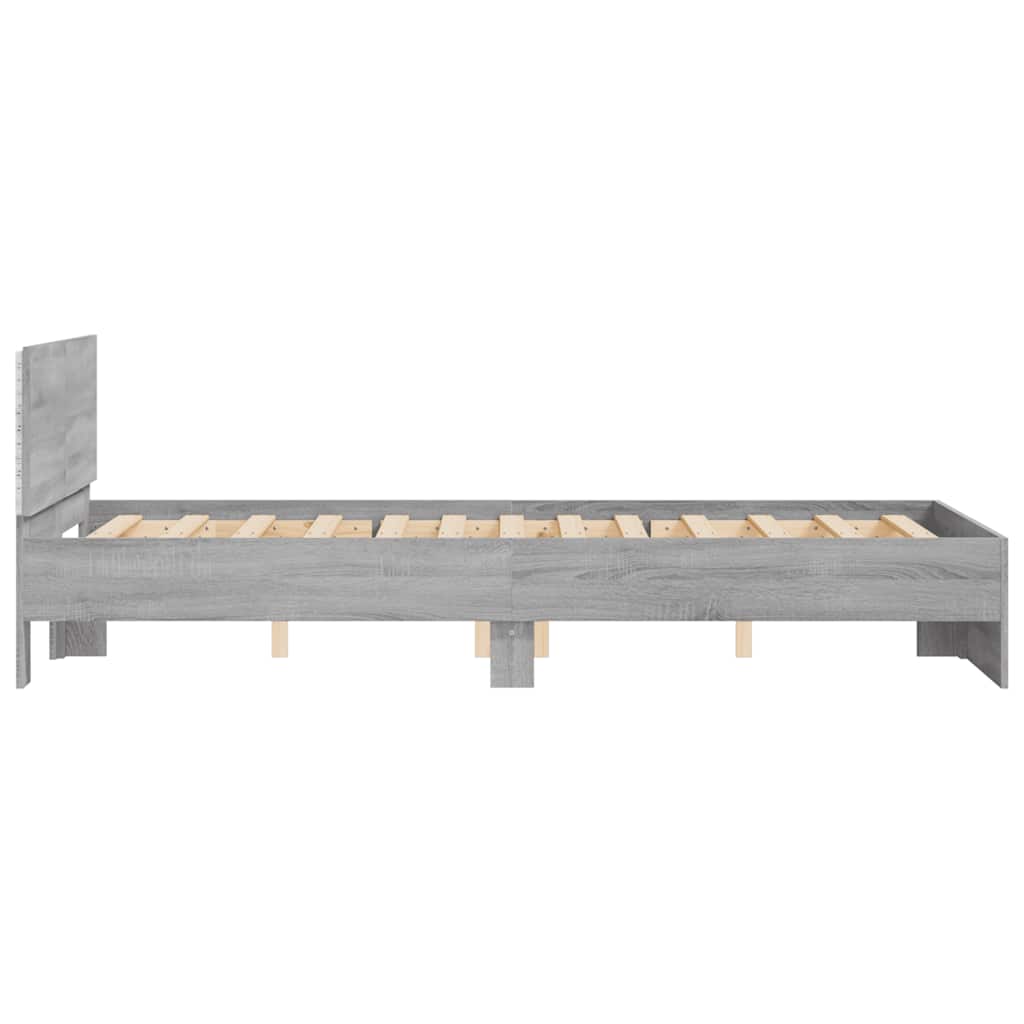 Πλαίσιο Κρεβατιού με Κεφαλάρι/LED Γκρι Sonoma 135x190 εκ.