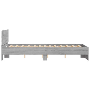 Πλαίσιο Κρεβατιού με Κεφαλάρι/LED Γκρι Sonoma 135x190 εκ.
