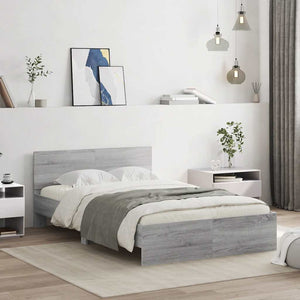 Πλαίσιο Κρεβατιού με Κεφαλάρι/LED Γκρι Sonoma 120x190 εκ.