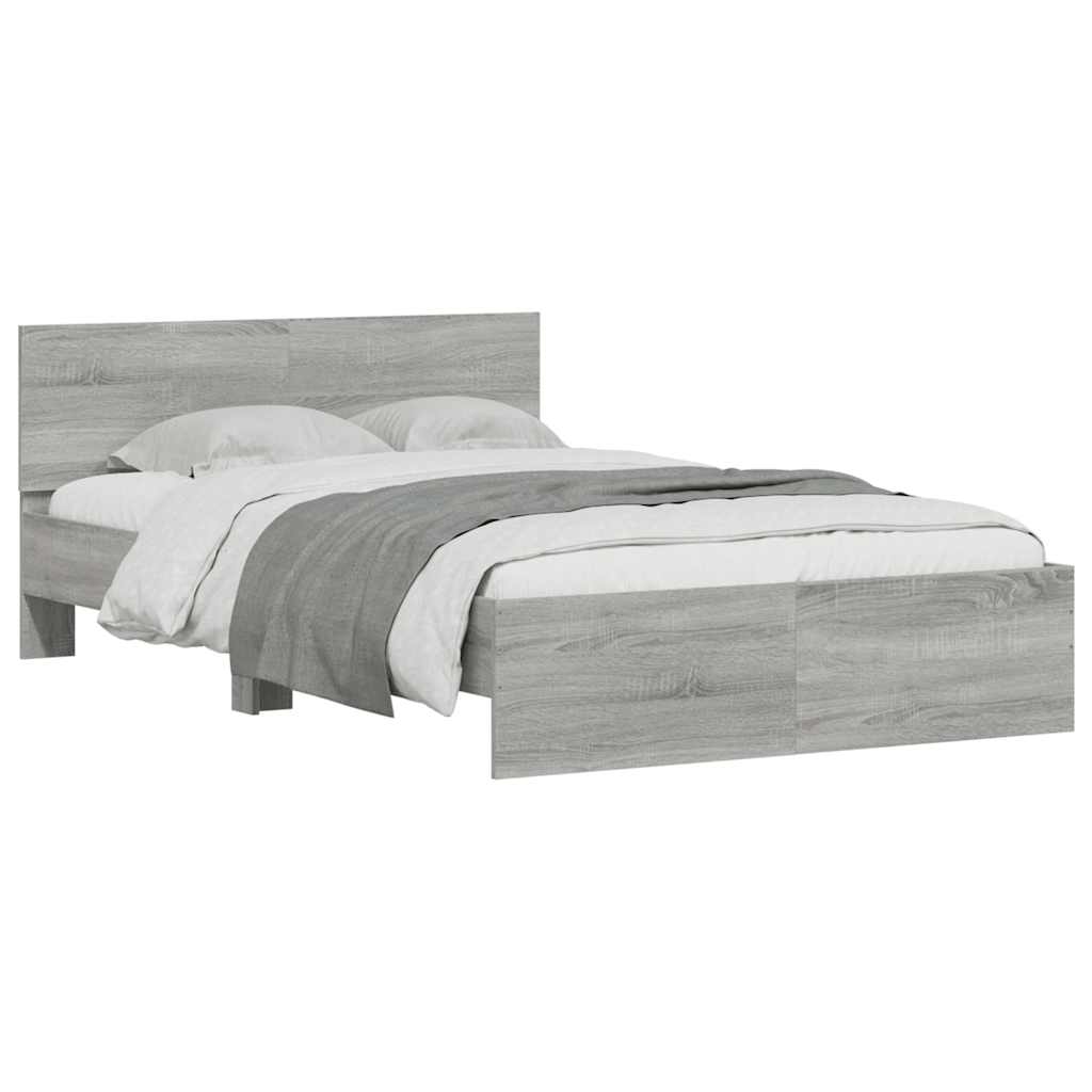 Πλαίσιο Κρεβατιού με Κεφαλάρι/LED Γκρι Sonoma 120x190 εκ.