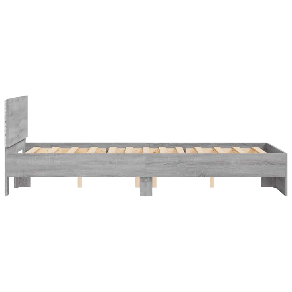 Πλαίσιο Κρεβατιού με Κεφαλάρι/LED Γκρι Sonoma 120x190 εκ.