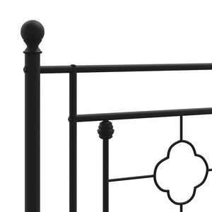 Πλαίσιο Κρεβατιού με Κεφαλάρι&Ποδαρικό Μαύρο 100x200εκ. Μέταλλο