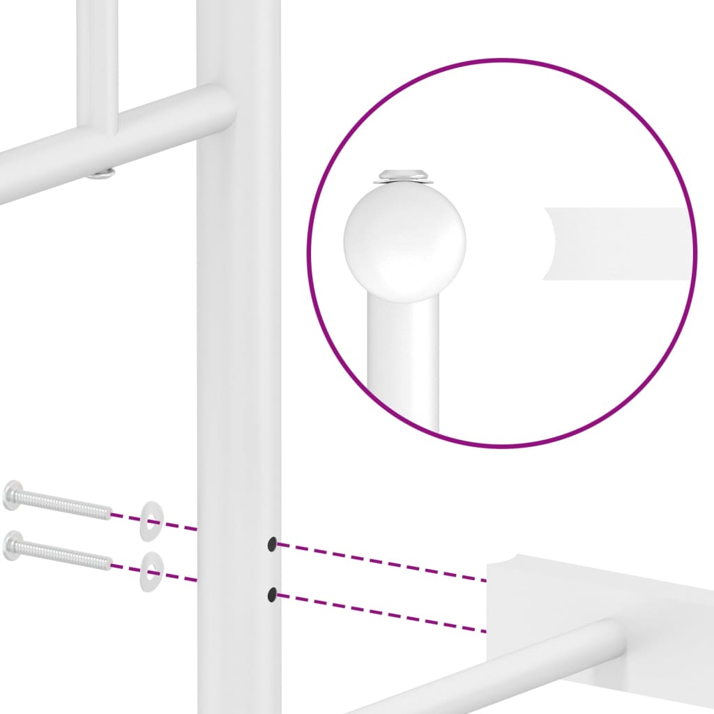 Πλαίσιο Κρεβατιού με Κεφαλάρι Λευκό 120 x 200εκ. Μέταλλο