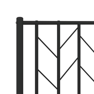 Πλαίσιο Κρεβατιού με Κεφαλάρι&Ποδαρικό Μαύρο 150x200εκ. Μέταλλο