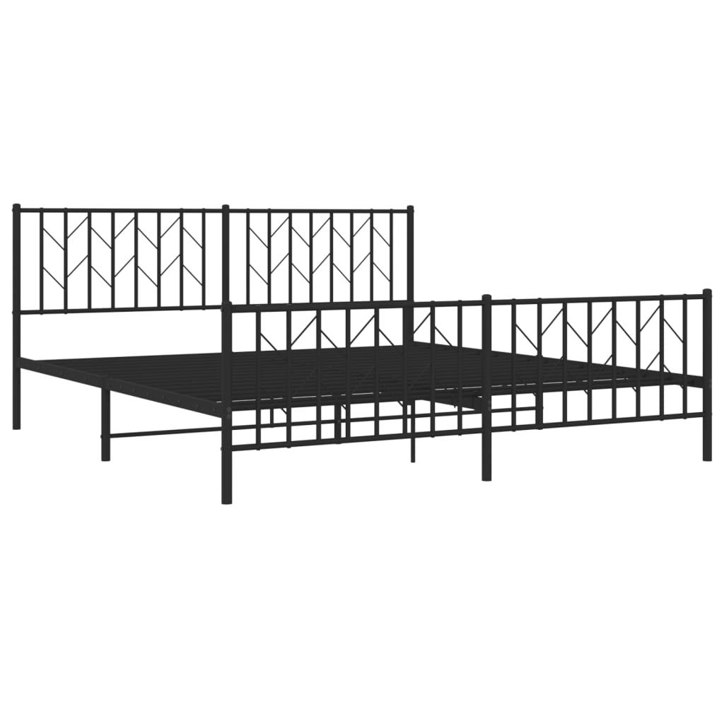 Πλαίσιο Κρεβατιού Χωρ. Στρώμα&Ποδαρικό Μαύρο 180x200εκ. Μέταλλο
