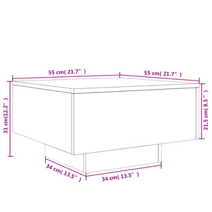 Τραπεζάκι Σαλονιού Γκρι Sonoma 55x55x31 εκ. Επεξεργασμένο Ξύλο - Pakobazaar