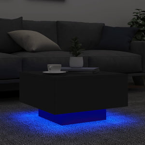 Τραπεζάκι Σαλονιού με Φώτα LED Μαύρο 55x55x31 εκ. - Pakobazaar
