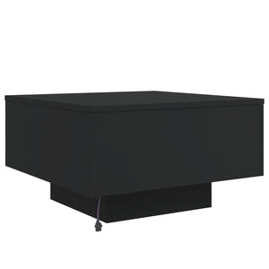 Τραπεζάκι Σαλονιού με Φώτα LED Μαύρο 55x55x31 εκ. - Pakobazaar