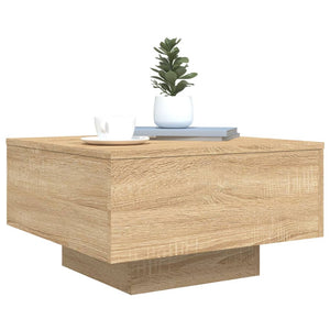 Τραπεζάκι Σαλονιού με Φώτα LED Sonoma Δρυς 55x55x31 εκ. - Pakobazaar