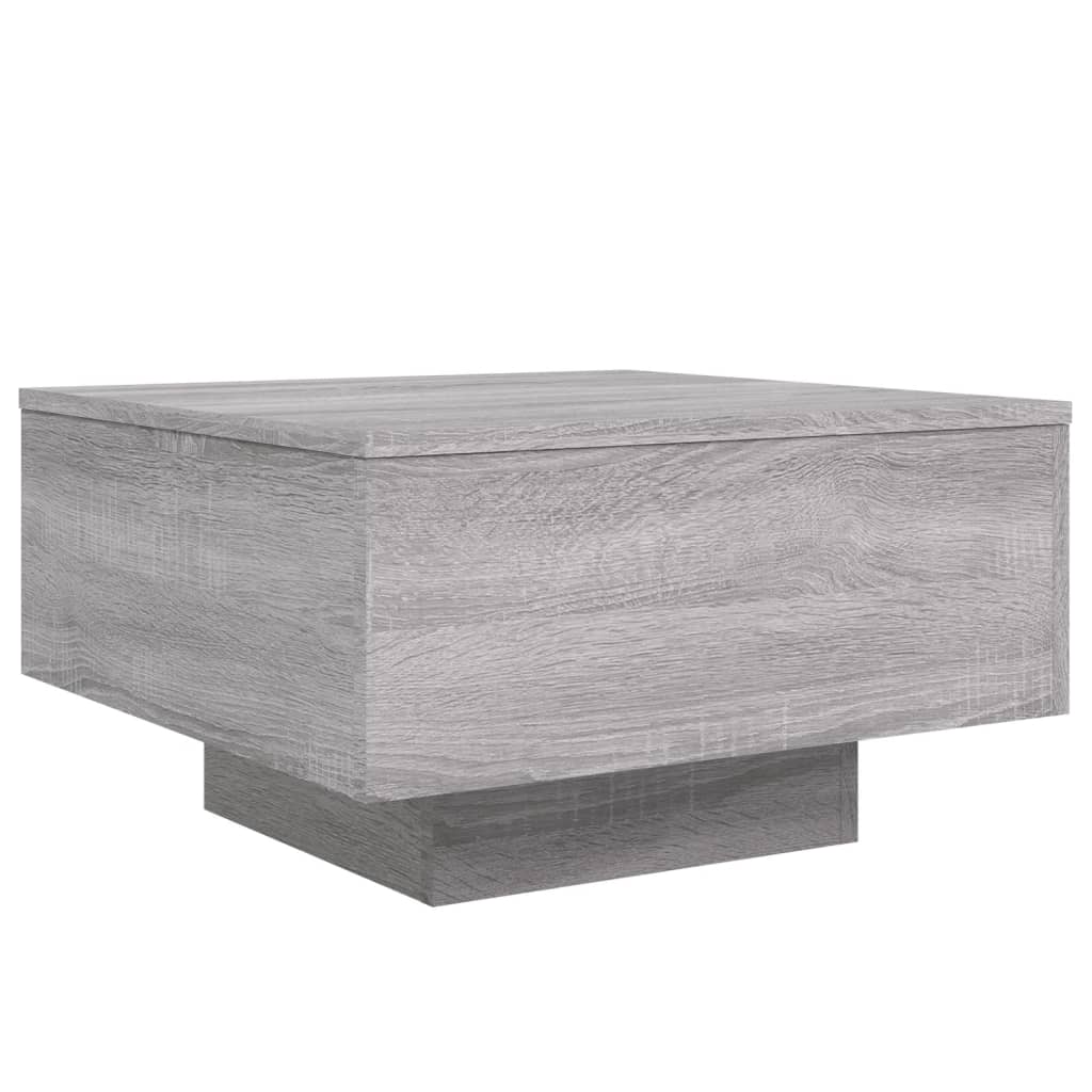 Τραπεζάκι Σαλονιού με Φώτα LED Γκρι Sonoma 55x55x31 εκ. - Pakobazaar