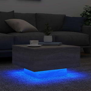 Τραπεζάκι Σαλονιού με Φώτα LED Γκρι Sonoma 55x55x31 εκ. - Pakobazaar