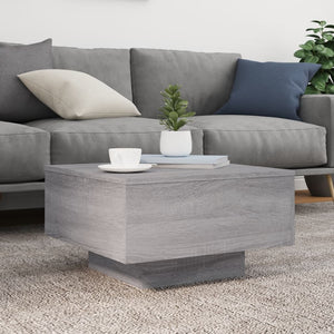 Τραπεζάκι Σαλονιού με Φώτα LED Γκρι Sonoma 55x55x31 εκ. - Pakobazaar