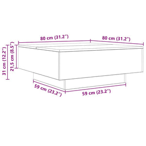Τραπεζάκι Σαλονιού Sonoma Δρυς 80 x 80 x 31 εκ. από Επεξ. Ξύλο - Pakobazaar
