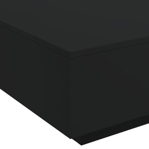 Τραπεζάκι Σαλονιού με Φώτα LED Μαύρο 80x80x31 εκ. - Pakobazaar