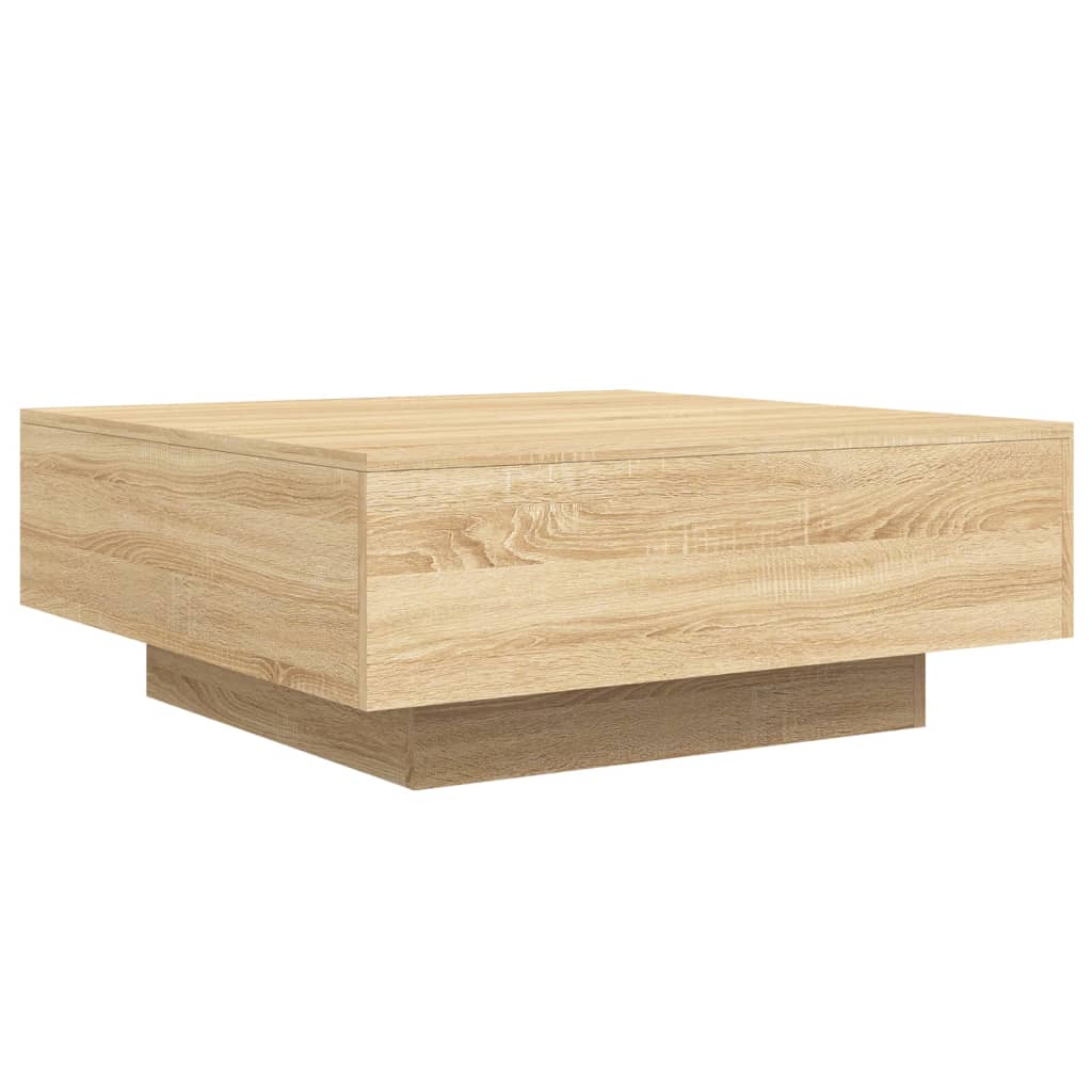 Τραπεζάκι Σαλονιού με Φώτα LED Sonoma Δρυς 80 x 80 x 31 εκ. - Pakobazaar