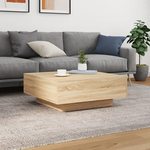Τραπεζάκι Σαλονιού με Φώτα LED Sonoma Δρυς 80 x 80 x 31 εκ. - Pakobazaar