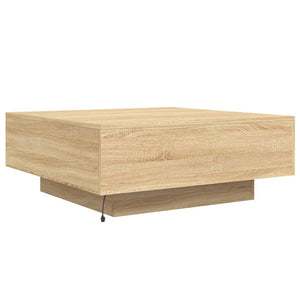 Τραπεζάκι Σαλονιού με Φώτα LED Sonoma Δρυς 80 x 80 x 31 εκ. - Pakobazaar