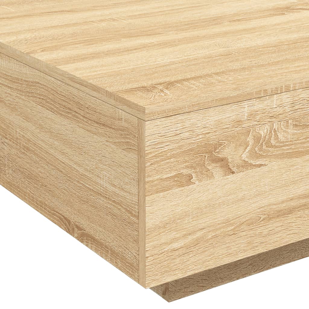 Τραπεζάκι Σαλονιού με Φώτα LED Sonoma Δρυς 80 x 80 x 31 εκ. - Pakobazaar