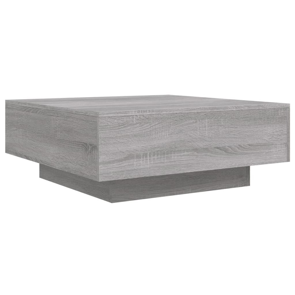 Τραπεζάκι Σαλονιού με Φώτα LED Γκρι Sonoma 80x80x31 εκ. - Pakobazaar