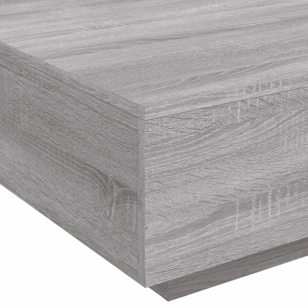 Τραπεζάκι Σαλονιού με Φώτα LED Γκρι Sonoma 80x80x31 εκ. - Pakobazaar