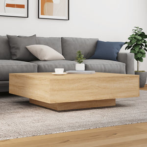 Τραπεζάκι Σαλονιού με Φώτα LED Sonoma Δρυς 100x100x31 εκ. - Pakobazaar