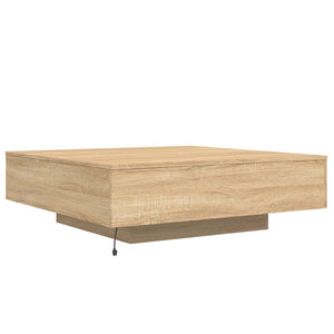Τραπεζάκι Σαλονιού με Φώτα LED Sonoma Δρυς 100x100x31 εκ. - Pakobazaar