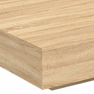 Τραπεζάκι Σαλονιού με Φώτα LED Sonoma Δρυς 100x100x31 εκ. - Pakobazaar