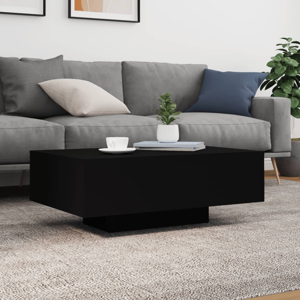 Τραπεζάκι Σαλονιού με Φώτα LED Μαύρο 85x55x31 εκ. - Pakobazaar