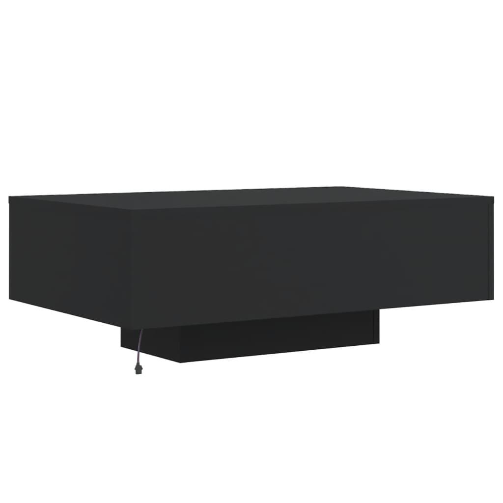 Τραπεζάκι Σαλονιού με Φώτα LED Μαύρο 85x55x31 εκ. - Pakobazaar