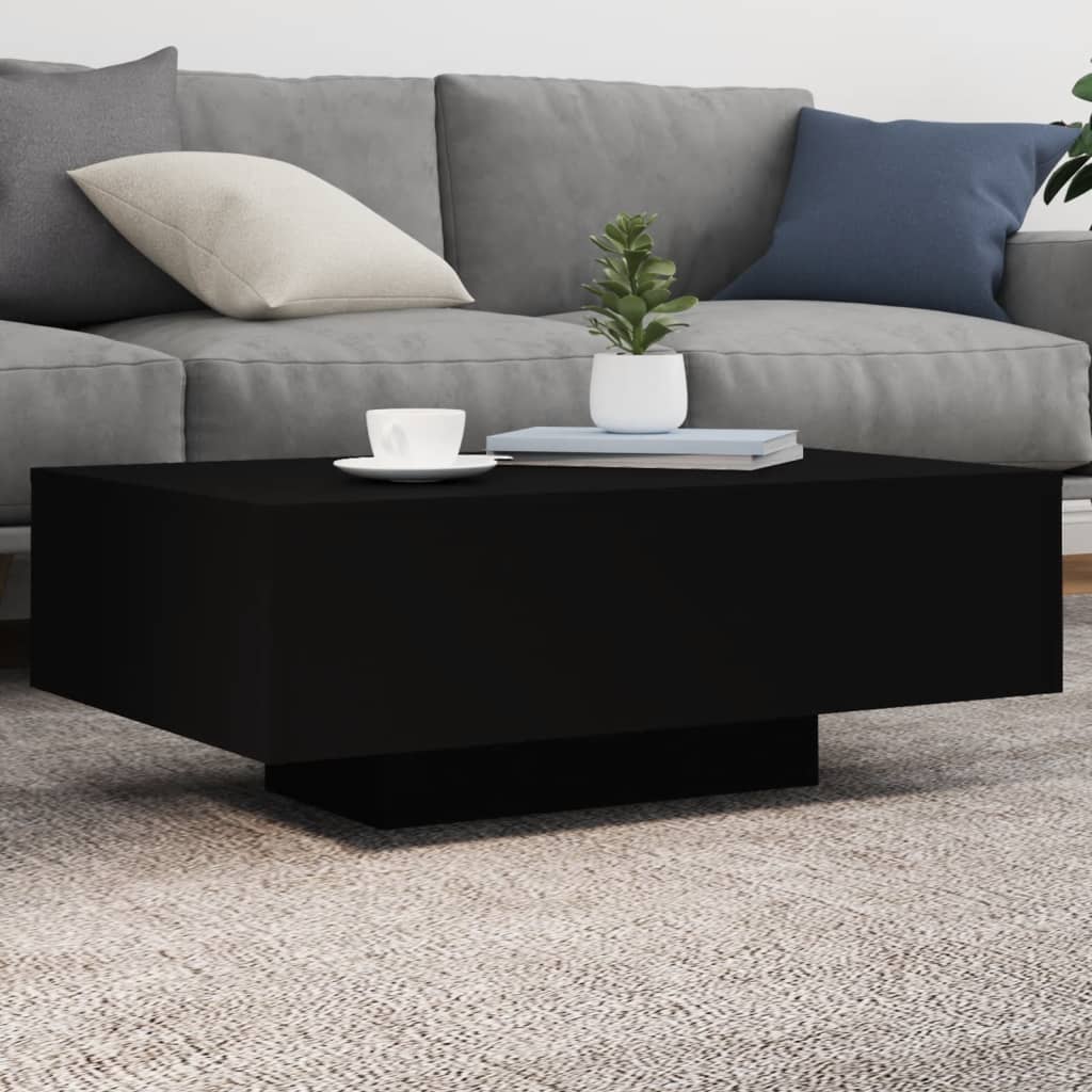 Τραπεζάκι Σαλονιού με Φώτα LED Μαύρο 85x55x31 εκ. - Pakobazaar