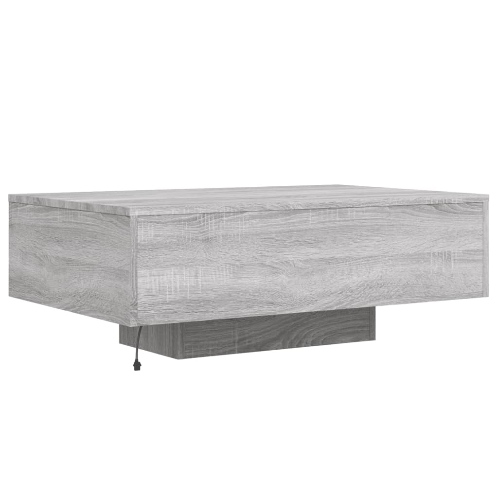 Τραπεζάκι Σαλονιού με Φώτα LED Γκρι Sonoma 85x55x31 εκ. - Pakobazaar