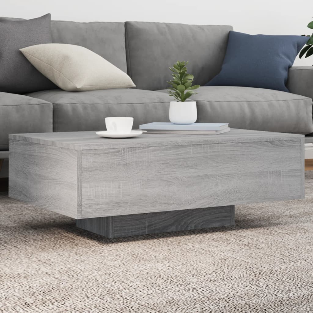 Τραπεζάκι Σαλονιού με Φώτα LED Γκρι Sonoma 85x55x31 εκ. - Pakobazaar
