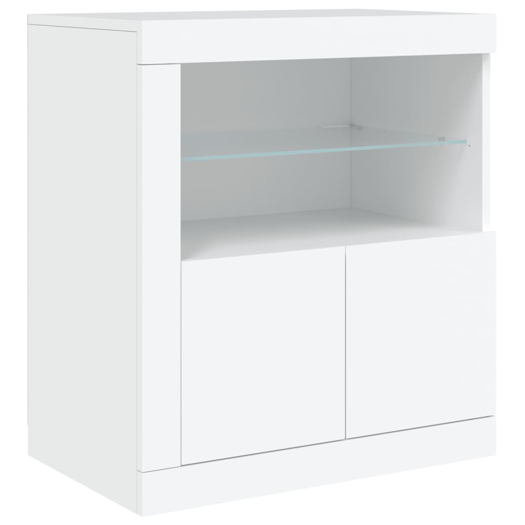 Μπουφές με Φώτα LED Λευκός 60,5 x 37 x 67 εκ. - Pakobazaar